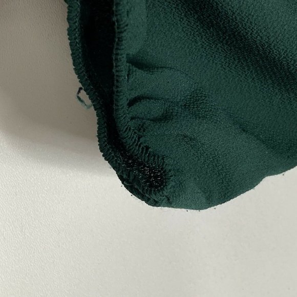 Chocolate Women Blouse Size Small hunter Green 3/4 Sleeve Elastic Waist Pullover - Picture 4 of 9